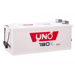Грузовой автомобильный аккумулятор для спецтехники UNO 190 А·ч Обратная полярность конус/болт