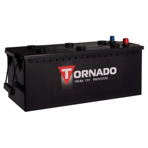 Грузовой автомобильный аккумулятор для спецтехники TORNADO 140 А·ч Обратная полярность